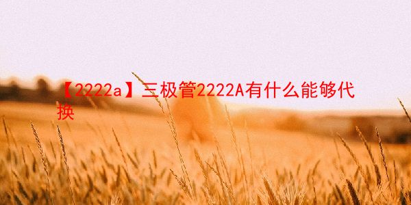 【2222a】三极管2222A有什么能够代换 第1张 【2222a】三极管2222A有什么能够代换 第1张